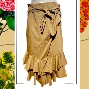 Brown Ruffle wrap skirt
